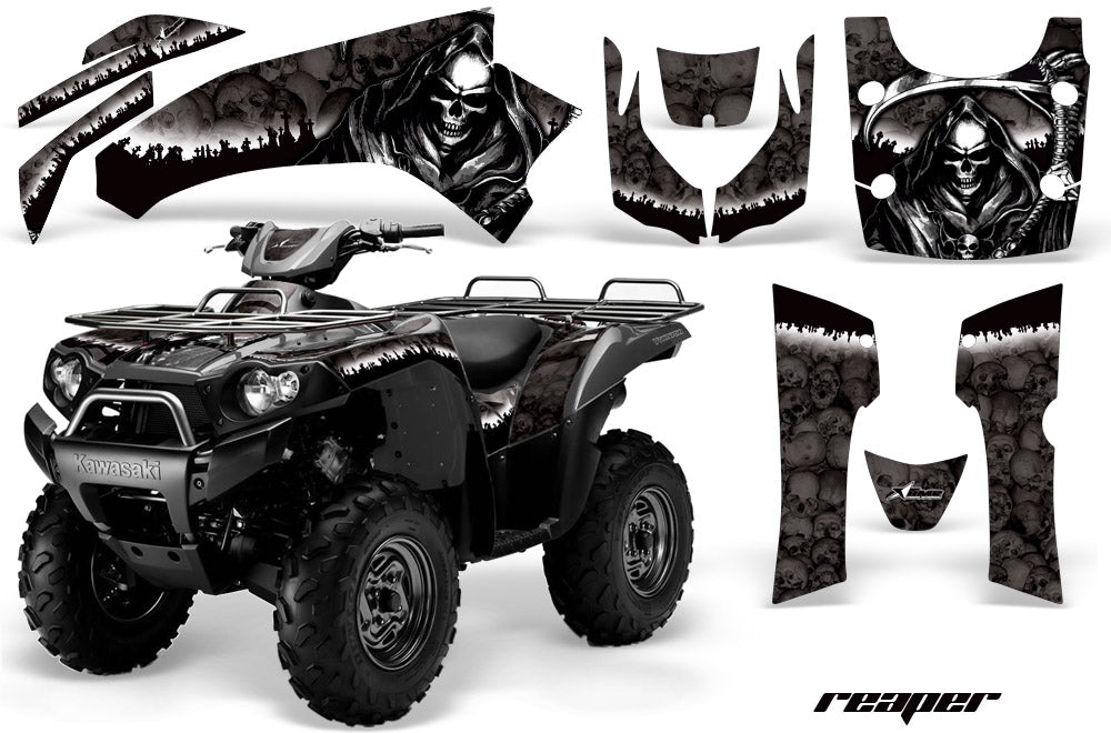ATV Graphics Kit Quad Decal Wrap For Kawasaki Brute Force 650i 2004-2012 REAPER BLACK-atv motorcycle utv parts accessories gear helmets jackets gloves pantsAll Terrain Depot