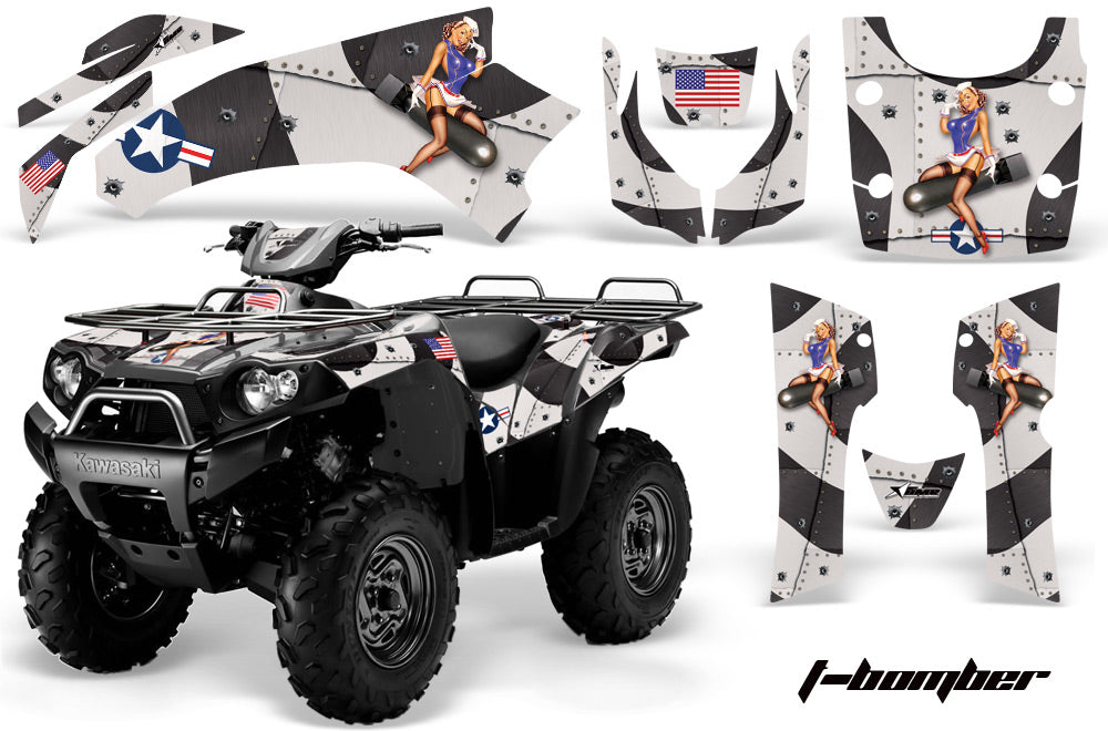 ATV Graphics Kit Quad Decal Wrap For Kawasaki Brute Force 750i 2005-2011 TBOMBER BLACK-atv motorcycle utv parts accessories gear helmets jackets gloves pantsAll Terrain Depot