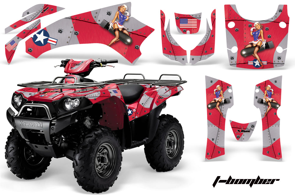 ATV Graphics Kit Quad Decal Wrap For Kawasaki Brute Force 750i 2005-2011 TBOMBER RED-atv motorcycle utv parts accessories gear helmets jackets gloves pantsAll Terrain Depot