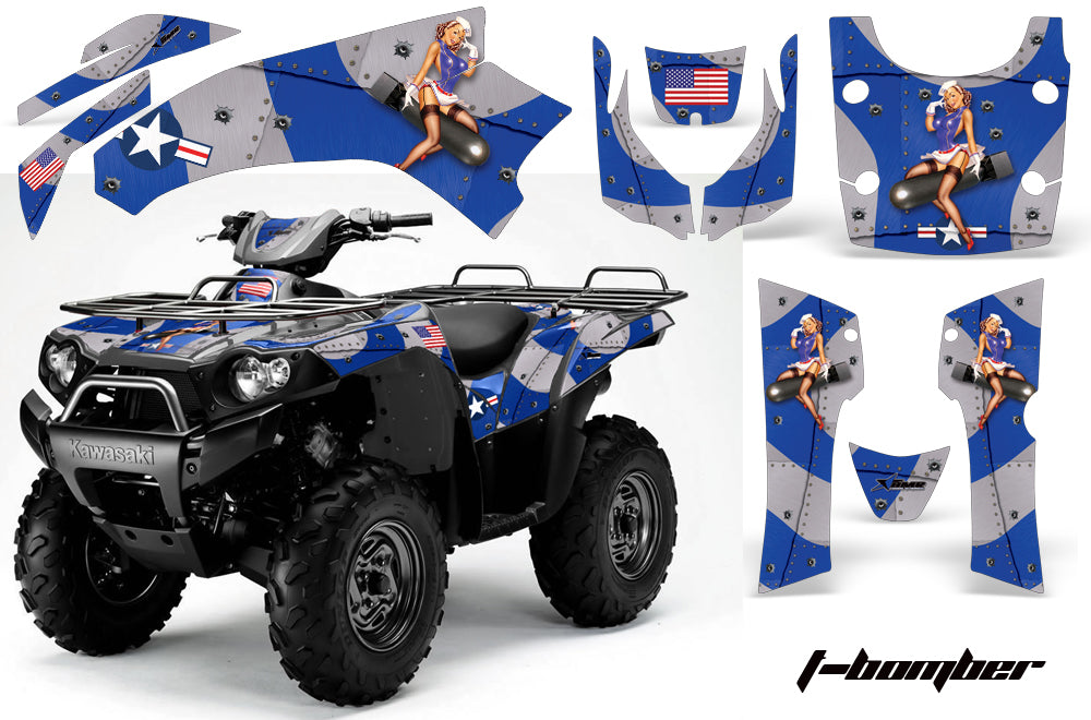 ATV Graphics Kit Quad Decal Wrap For Kawasaki Brute Force 750i 2005-2011 TBOMBER BLUE-atv motorcycle utv parts accessories gear helmets jackets gloves pantsAll Terrain Depot