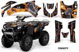 ATV Graphics Kit Quad Decal Wrap For Kawasaki Brute Force 750i 2005-2011 TOXIC ORANGE BLACK