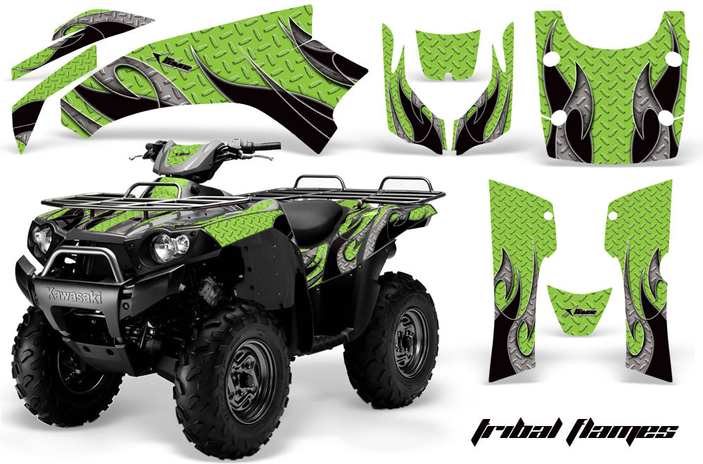 ATV Graphics Kit Quad Decal Wrap For Kawasaki Brute Force 650i 2004-2012 TRIBAL BLACK GREEN-atv motorcycle utv parts accessories gear helmets jackets gloves pantsAll Terrain Depot