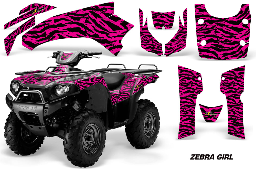 ATV Graphics Kit Quad Decal Wrap For Kawasaki Brute Force 650i 2004-2012 ZEBRA PINK-atv motorcycle utv parts accessories gear helmets jackets gloves pantsAll Terrain Depot