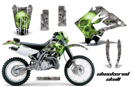 Dirt Bike Graphics Kit Decal Sticker Wrap For Kawasaki KDX200 1995-2006 CHECKERED GREEN-atv motorcycle utv parts accessories gear helmets jackets gloves pantsAll Terrain Depot