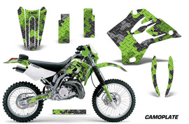 Dirt Bike Graphics Kit Decal Sticker Wrap For Kawasaki KDX200 1995-2006 CAMOPLATE GREEN-atv motorcycle utv parts accessories gear helmets jackets gloves pantsAll Terrain Depot