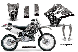 Dirt Bike Graphics Kit Decal Sticker Wrap For Kawasaki KDX200 1995-2006 REAPER SILVER-atv motorcycle utv parts accessories gear helmets jackets gloves pantsAll Terrain Depot