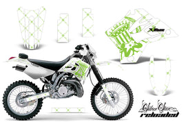 Dirt Bike Graphics Kit Decal Sticker Wrap For Kawasaki KDX200 1995-2006 RELOADED GREEN WHITE-atv motorcycle utv parts accessories gear helmets jackets gloves pantsAll Terrain Depot