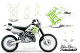 Dirt Bike Graphics Kit Decal Sticker Wrap For Kawasaki KDX200 1995-2006 RELOADED GREEN WHITE