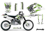 Dirt Bike Graphics Kit Decal Sticker Wrap For Kawasaki KDX200 1995-2006 TOXIC GREEN WHITE