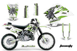 Graphics Kit Decal Sticker Wrap + # Plates For Kawasaki KDX200 1995-2006 TOXIC GREEN WHITE