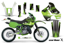Dirt Bike Graphics Kit Decal Sticker Wrap For Kawasaki KDX200 1989-1994 CARBONX GREEN-atv motorcycle utv parts accessories gear helmets jackets gloves pantsAll Terrain Depot