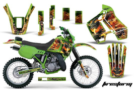Dirt Bike Graphics Kit Decal Sticker Wrap For Kawasaki KDX200 1989-1994 FIRESTORM GREEN-atv motorcycle utv parts accessories gear helmets jackets gloves pantsAll Terrain Depot