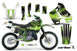 Graphics Kit Decal Sticker Wrap + # Plates For Kawasaki KDX200 1989-1994 CARBONX GREEN-atv motorcycle utv parts accessories gear helmets jackets gloves pantsAll Terrain Depot