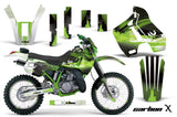 Graphics Kit Decal Sticker Wrap + # Plates For Kawasaki KDX200 1989-1994 CARBONX GREEN