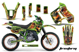 Graphics Kit Decal Sticker Wrap + # Plates For Kawasaki KDX200 1989-1994 FIRESTORM GREEN-atv motorcycle utv parts accessories gear helmets jackets gloves pantsAll Terrain Depot