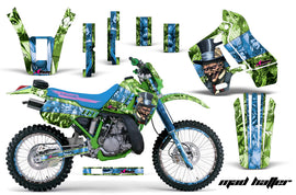 Graphics Kit Decal Sticker Wrap + # Plates For Kawasaki KDX200 1989-1994 HATTER BLACK GREEN-atv motorcycle utv parts accessories gear helmets jackets gloves pantsAll Terrain Depot