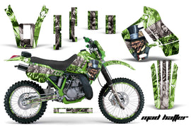 Graphics Kit Decal Sticker Wrap + # Plates For Kawasaki KDX200 1989-1994 HATTER SILVER GREEN-atv motorcycle utv parts accessories gear helmets jackets gloves pantsAll Terrain Depot