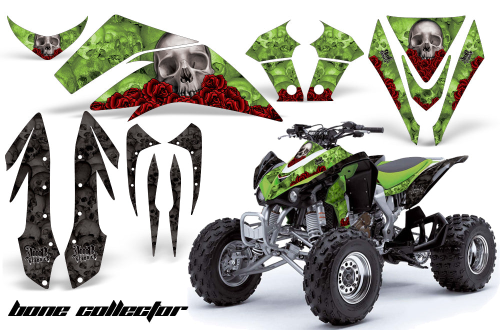 ATV Graphics Kit Quad Decal Sticker Wrap For Kawasaki KFX450R 2008-2014 BONES GREEN-atv motorcycle utv parts accessories gear helmets jackets gloves pantsAll Terrain Depot