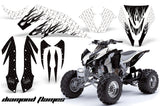 ATV Graphics Kit Quad Decal Sticker Wrap For Kawasaki KFX450R 2008-2014 DIAMOND FLAMES WHITE BLACK