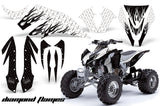 ATV Graphics Kit Quad Decal Sticker Wrap For Kawasaki KFX450R 2008-2014 DIAMOND FLAMES WHITE BLACK