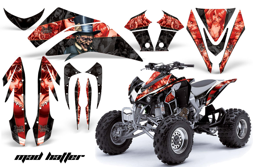 ATV Graphics Kit Quad Decal Sticker Wrap For Kawasaki KFX450R 2008-2014 HATTER RED BLACK-atv motorcycle utv parts accessories gear helmets jackets gloves pantsAll Terrain Depot