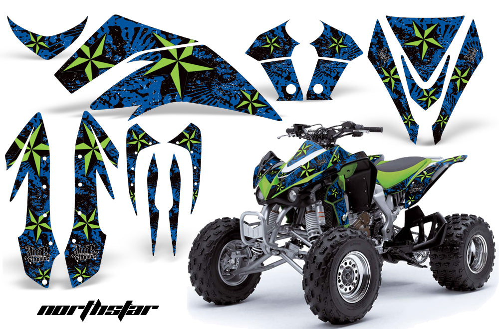 ATV Graphics Kit Quad Decal Sticker Wrap For Kawasaki KFX450R 2008-2014 NORTHSTAR GREEN BLUE-atv motorcycle utv parts accessories gear helmets jackets gloves pantsAll Terrain Depot