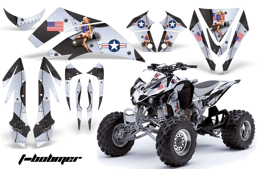 ATV Graphics Kit Quad Decal Sticker Wrap For Kawasaki KFX450R 2008-2014 TBOMBER WHITE-atv motorcycle utv parts accessories gear helmets jackets gloves pantsAll Terrain Depot