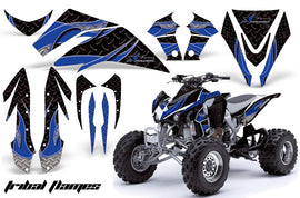 ATV Graphics Kit Quad Decal Sticker Wrap For Kawasaki KFX450R 2008-2014 TRIBAL BLUE BLACK-atv motorcycle utv parts accessories gear helmets jackets gloves pantsAll Terrain Depot