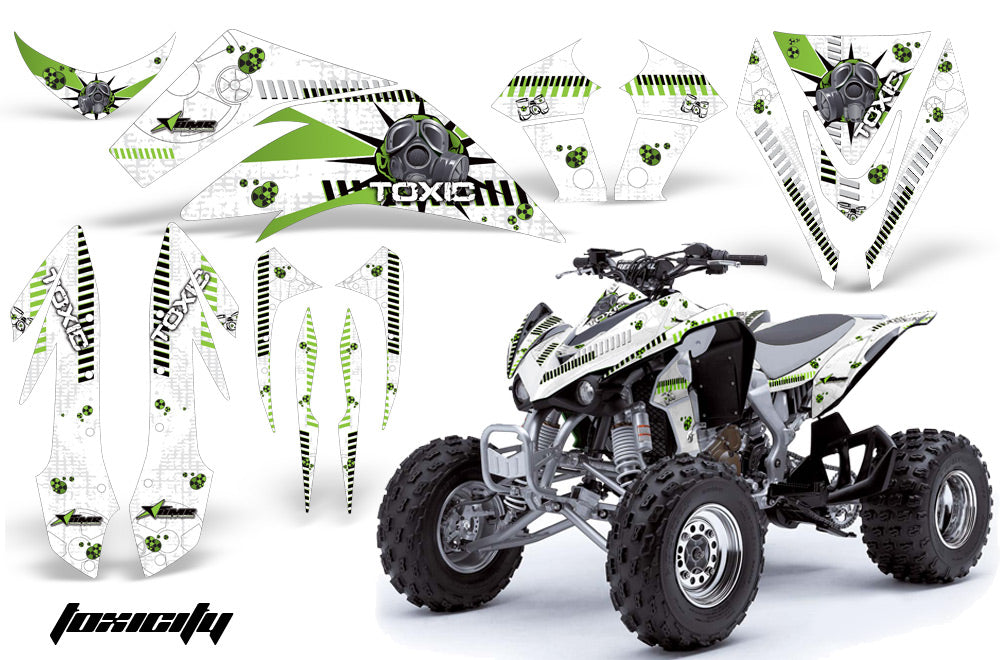 ATV Graphics Kit Quad Decal Sticker Wrap For Kawasaki KFX450R 2008-2014 TOXIC GREEN WHITE-atv motorcycle utv parts accessories gear helmets jackets gloves pantsAll Terrain Depot