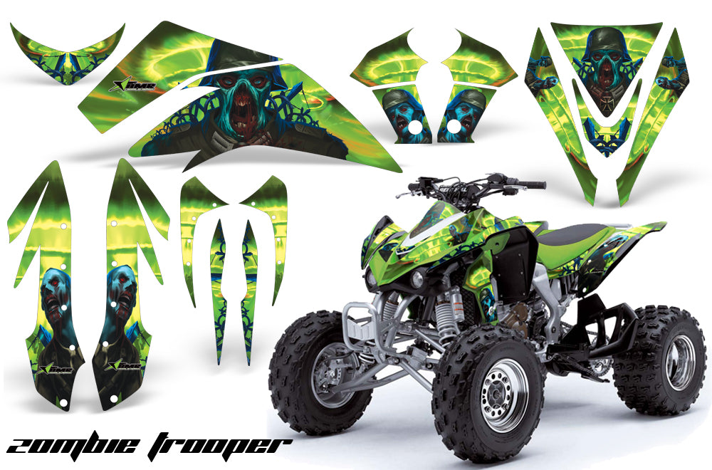 ATV Graphics Kit Quad Decal Sticker Wrap For Kawasaki KFX450R 2008-2014 ZOMBIE GREEN-atv motorcycle utv parts accessories gear helmets jackets gloves pantsAll Terrain Depot