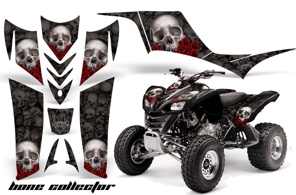 ATV Graphics Kit Quad Decal Sticker Wrap For Kawasaki KFX700 2003-2009 BONES BLACK-atv motorcycle utv parts accessories gear helmets jackets gloves pantsAll Terrain Depot