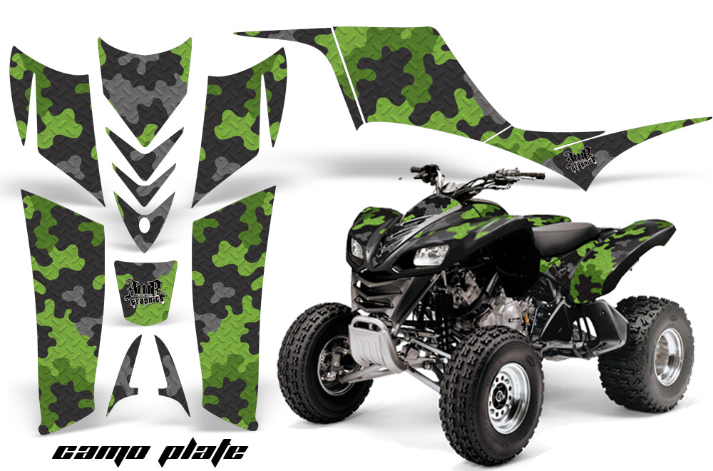 ATV Graphics Kit Quad Decal Sticker Wrap For Kawasaki KFX700 2003-2009 CAMOPLATE GREEN-atv motorcycle utv parts accessories gear helmets jackets gloves pantsAll Terrain Depot