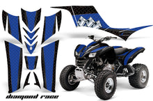 Load image into Gallery viewer, ATV Graphics Kit Quad Decal Sticker Wrap For Kawasaki KFX700 2003-2009 DIAMOND RACE BLUE BLACK-atv motorcycle utv parts accessories gear helmets jackets gloves pantsAll Terrain Depot