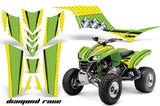 ATV Graphics Kit Quad Decal Sticker Wrap For Kawasaki KFX700 2003-2009 DIAMOND RACE GREEN YELLOW