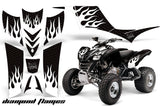 ATV Graphics Kit Quad Decal Sticker Wrap For Kawasaki KFX700 2003-2009 DIAMOND FLAMES WHITE BLACK