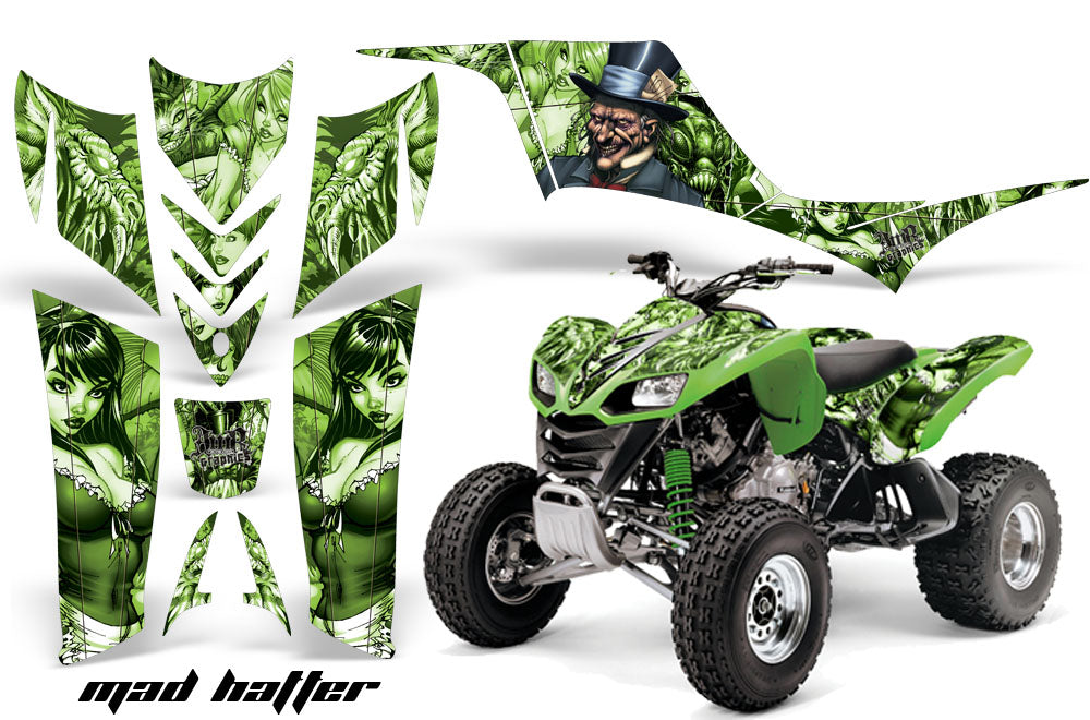 ATV Graphics Kit Quad Decal Sticker Wrap For Kawasaki KFX700 2003-2009 HATTER GREEN-atv motorcycle utv parts accessories gear helmets jackets gloves pantsAll Terrain Depot