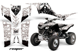 ATV Graphics Kit Quad Decal Sticker Wrap For Kawasaki KFX700 2003-2009 REAPER WHITE-atv motorcycle utv parts accessories gear helmets jackets gloves pantsAll Terrain Depot