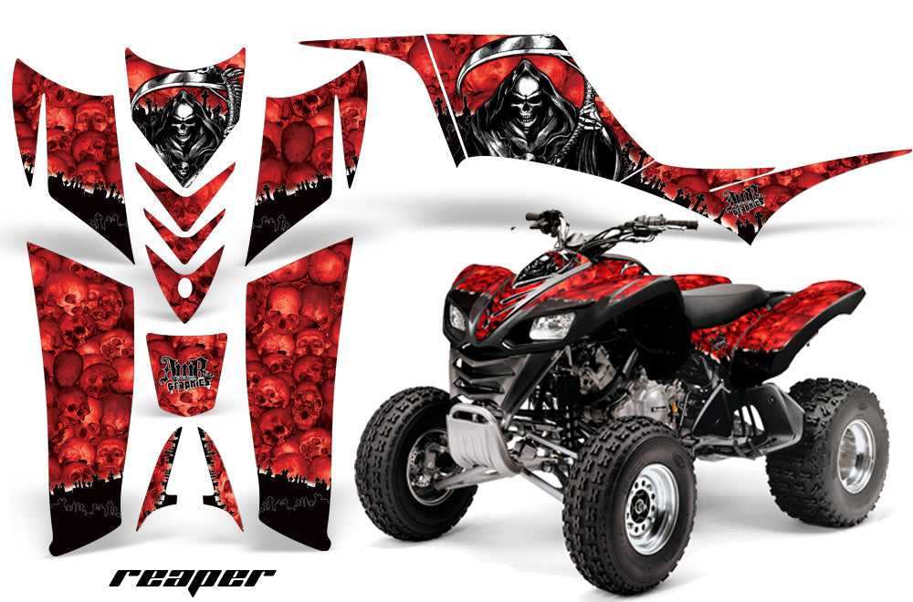 ATV Graphics Kit Quad Decal Sticker Wrap For Kawasaki KFX700 2003-2009 REAPER RED-atv motorcycle utv parts accessories gear helmets jackets gloves pantsAll Terrain Depot