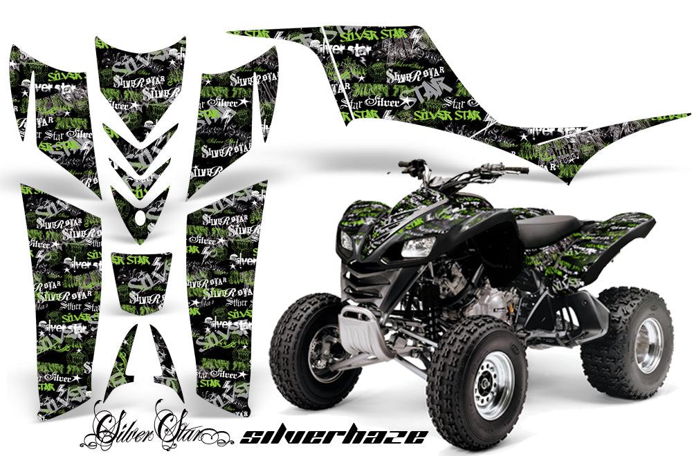 ATV Graphics Kit Quad Decal Sticker Wrap For Kawasaki KFX700 2003-2009 SSSH GREEN BLACK-atv motorcycle utv parts accessories gear helmets jackets gloves pantsAll Terrain Depot