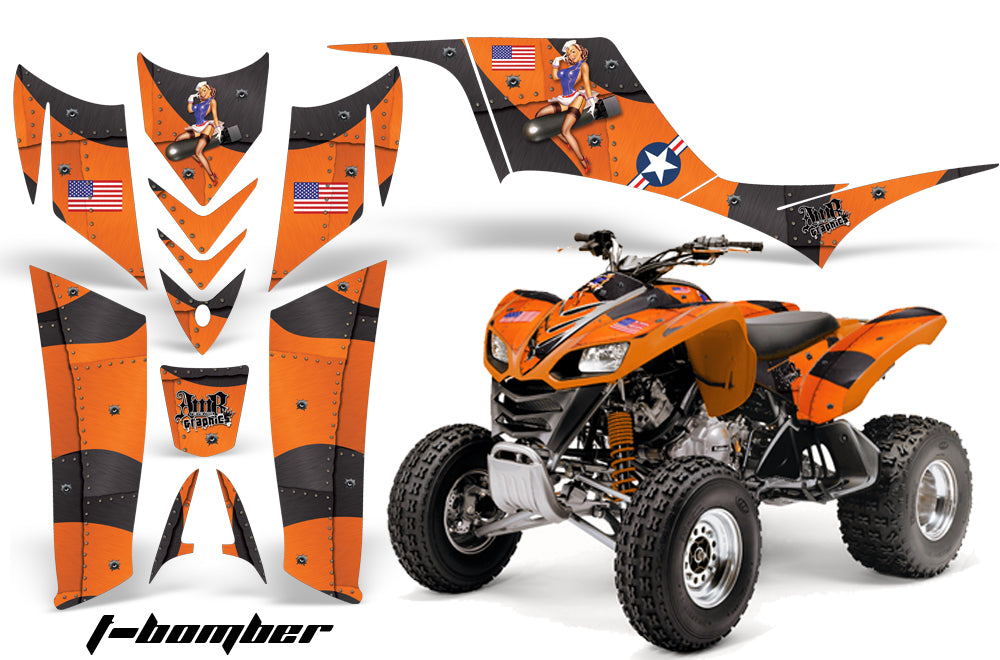 ATV Graphics Kit Quad Decal Sticker Wrap For Kawasaki KFX700 2003-2009 TBOMBER ORANGE-atv motorcycle utv parts accessories gear helmets jackets gloves pantsAll Terrain Depot
