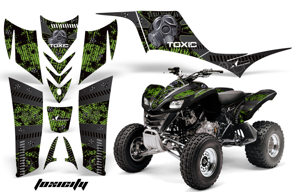 ATV Graphics Kit Quad Decal Sticker Wrap For Kawasaki KFX700 2003-2009 TOXIC GREEN BLACK-atv motorcycle utv parts accessories gear helmets jackets gloves pantsAll Terrain Depot