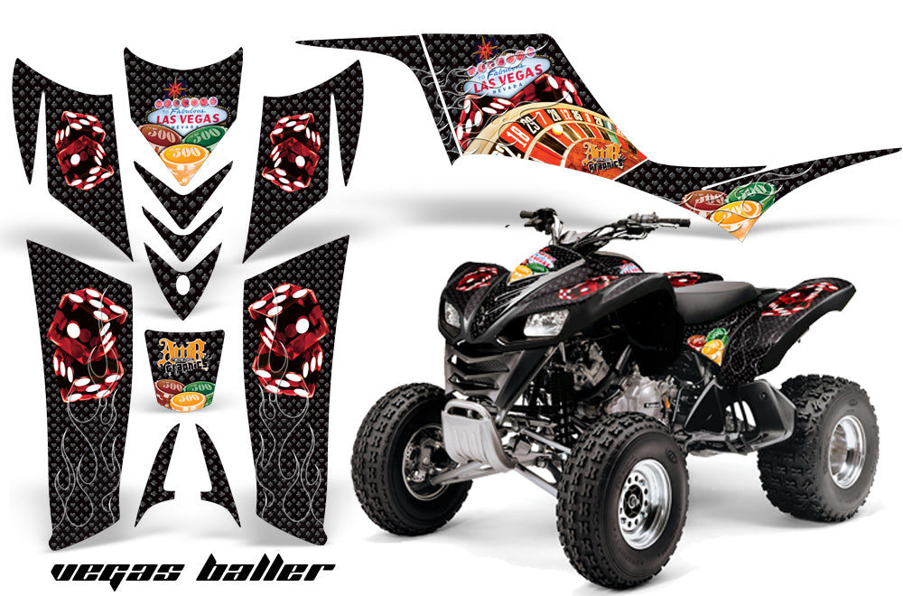 ATV Graphics Kit Quad Decal Sticker Wrap For Kawasaki KFX700 2003-2009 VEGAS BLACK-atv motorcycle utv parts accessories gear helmets jackets gloves pantsAll Terrain Depot