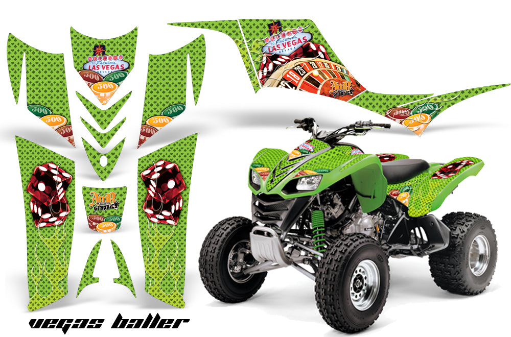 ATV Graphics Kit Quad Decal Sticker Wrap For Kawasaki KFX700 2003-2009 VEGAS GREEN-atv motorcycle utv parts accessories gear helmets jackets gloves pantsAll Terrain Depot