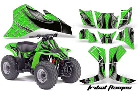 ATV Graphics Kit Quad Decal Sticker Wrap For Kawasaki KFX80 2003-2006 TRIBAL GREEN YELLOW-atv motorcycle utv parts accessories gear helmets jackets gloves pantsAll Terrain Depot