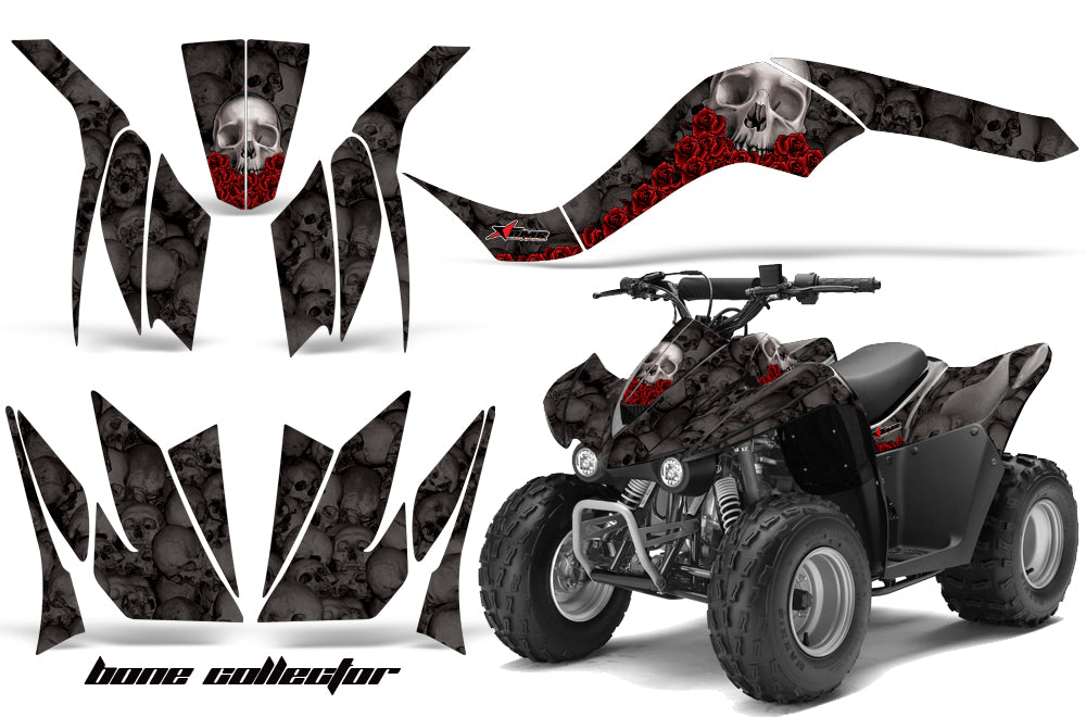 ATV Graphics Kit Quad Decal Wrap For Kawasaki KFX50 KFX90 2007-2017 BONES BLACK-atv motorcycle utv parts accessories gear helmets jackets gloves pantsAll Terrain Depot