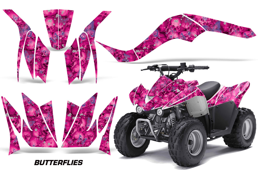 ATV Graphics Kit Quad Decal Wrap For Kawasaki KFX50 KFX90 2007-2017 BUTTERFLIES PURPLE PINK-atv motorcycle utv parts accessories gear helmets jackets gloves pantsAll Terrain Depot