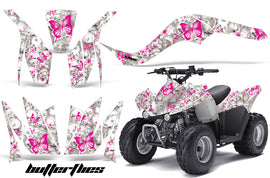 ATV Graphics Kit Quad Decal Wrap For Kawasaki KFX50 KFX90 2007-2017 BUTTERFLIES PINK WHITE-atv motorcycle utv parts accessories gear helmets jackets gloves pantsAll Terrain Depot