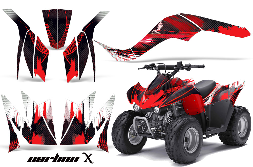 ATV Graphics Kit Quad Decal Wrap For Kawasaki KFX50 KFX90 2007-2017 CARBONX RED-atv motorcycle utv parts accessories gear helmets jackets gloves pantsAll Terrain Depot