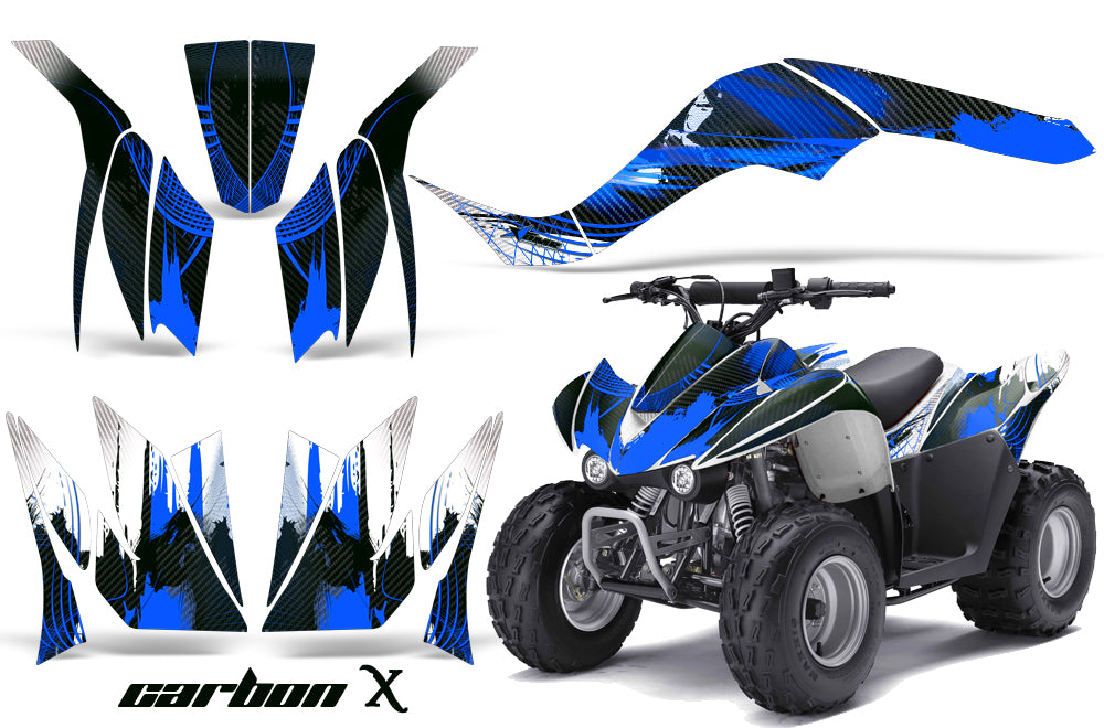 ATV Graphics Kit Quad Decal Wrap For Kawasaki KFX50 KFX90 2007-2017 CARBONX BLUE-atv motorcycle utv parts accessories gear helmets jackets gloves pantsAll Terrain Depot
