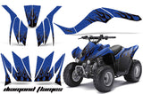 ATV Graphics Kit Quad Decal Wrap For Kawasaki KFX50 KFX90 2007-2017 DIAMOND FLAMES BLACK BLUE